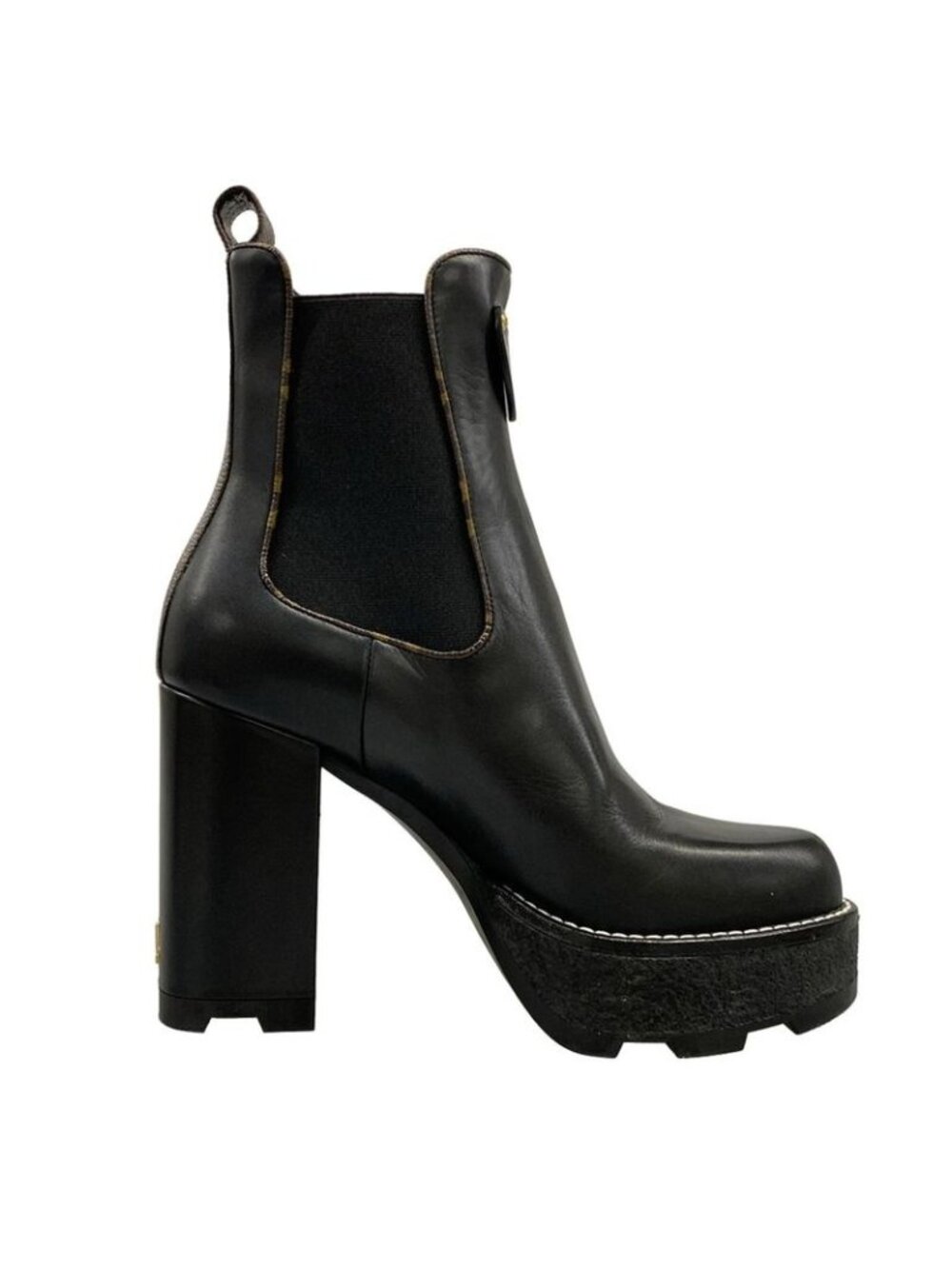 Louis Vuitton Short Boots 36.5 Black Monogram Canvas Leather - Picture 2 of 11